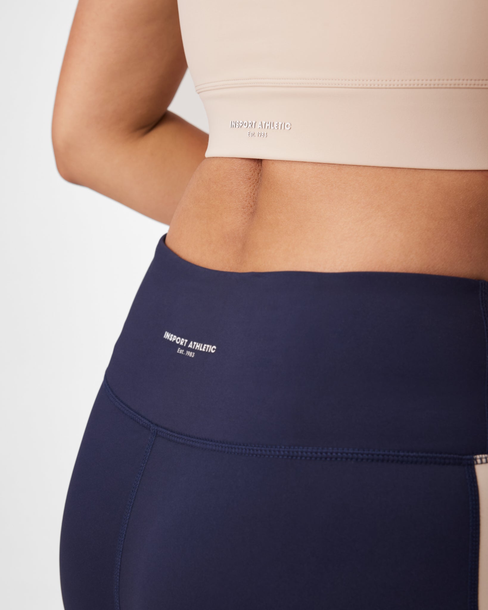 Insport Womens Escape Panel Full Length Tight Navy/Cream