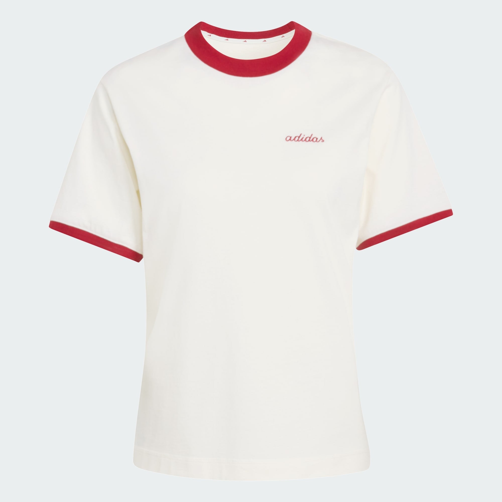 Adidas Women's Colorpop Embroidered Graphic Off White/Maroon Tee