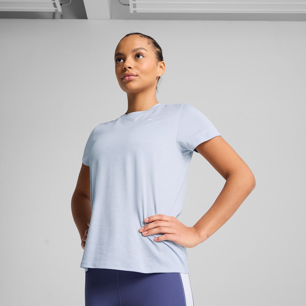 Puma Women's Train All Day Essentials Heather Blue Tee