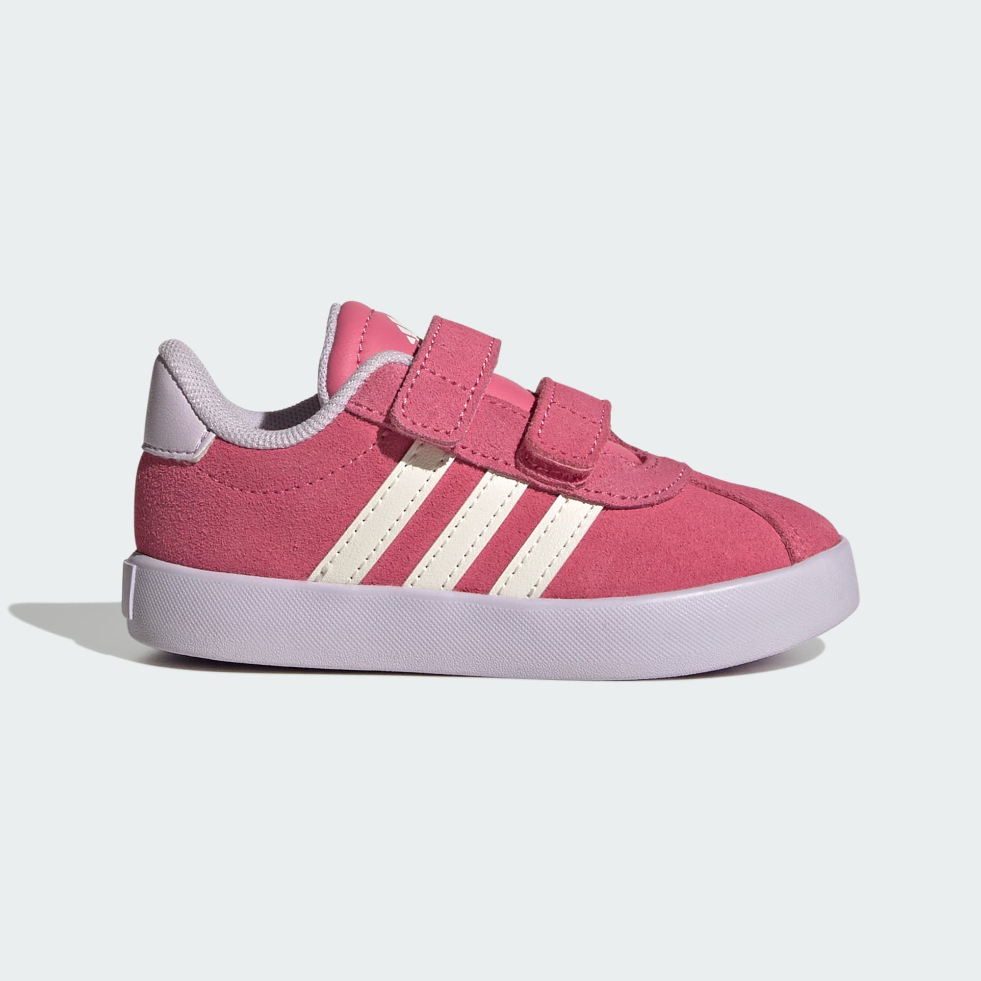 Adidas Kid's Vl Court 3.0 Pink/White/Lavender Sneaker Shoes