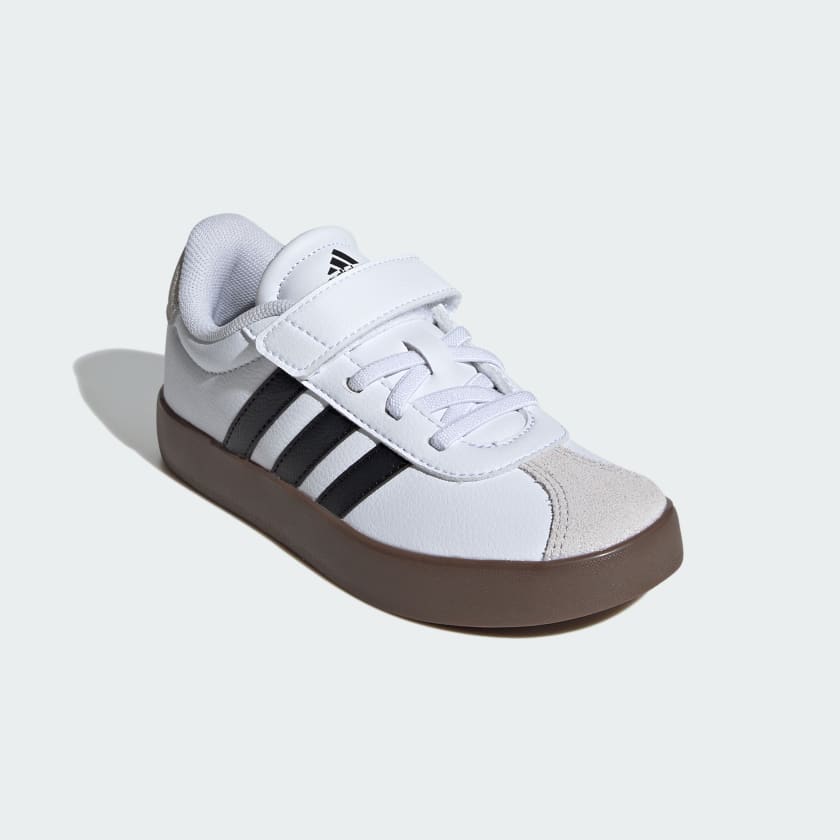 Adidas Kid's Vl Court 3.0 Hook N' Loop White/Black Sneaker Shoes