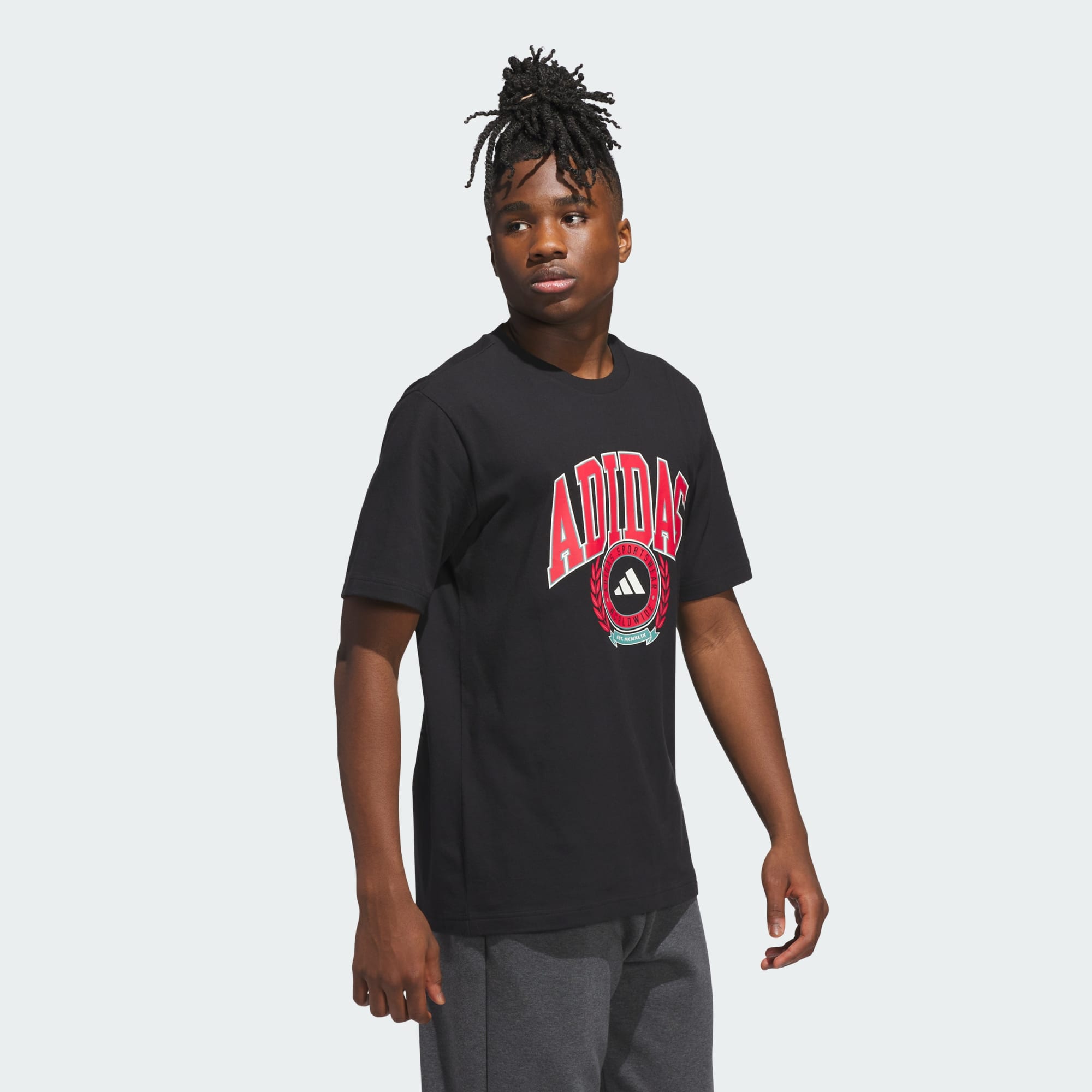 Adidas Men's Varsity Crest Graphic Black Tee