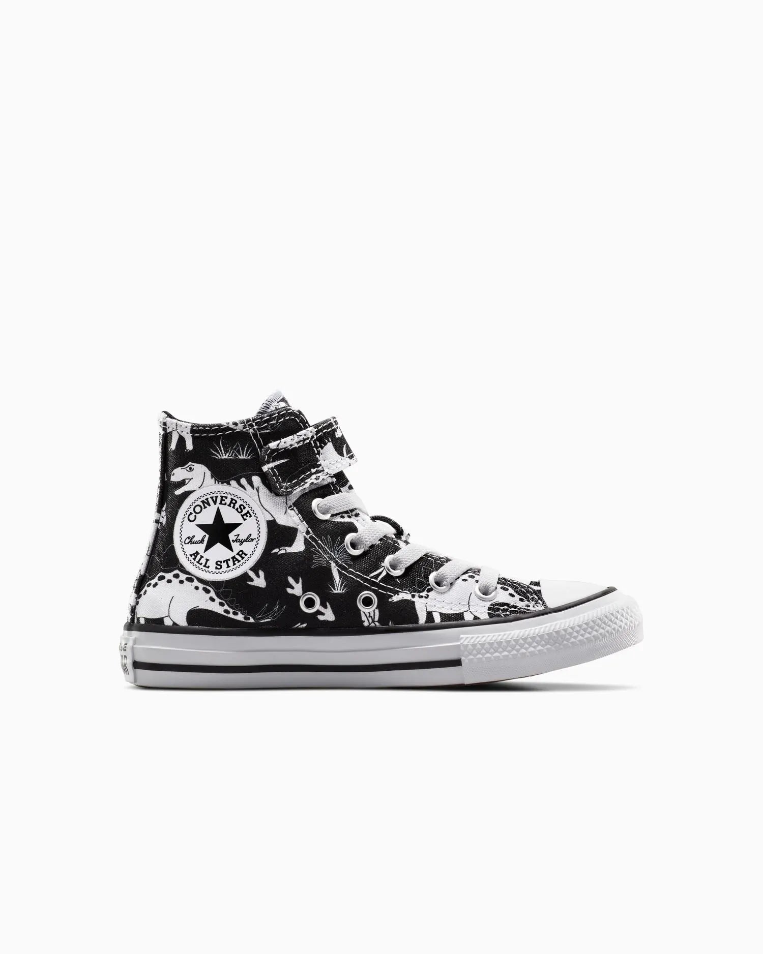 Converse Kid's All-Star Dino Party Black/White Sneaker Shoes