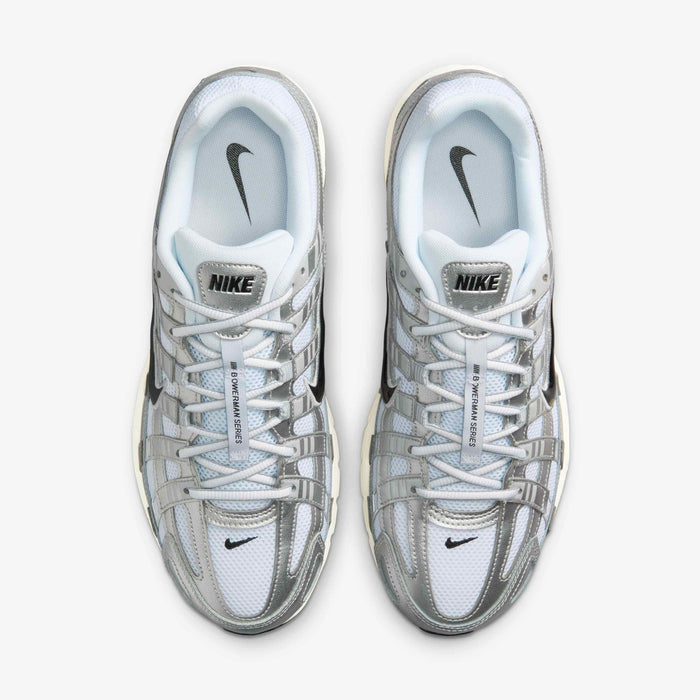 NIKE MEN'S P-6000 WHITE/METALLIC SNEAKER SHOES