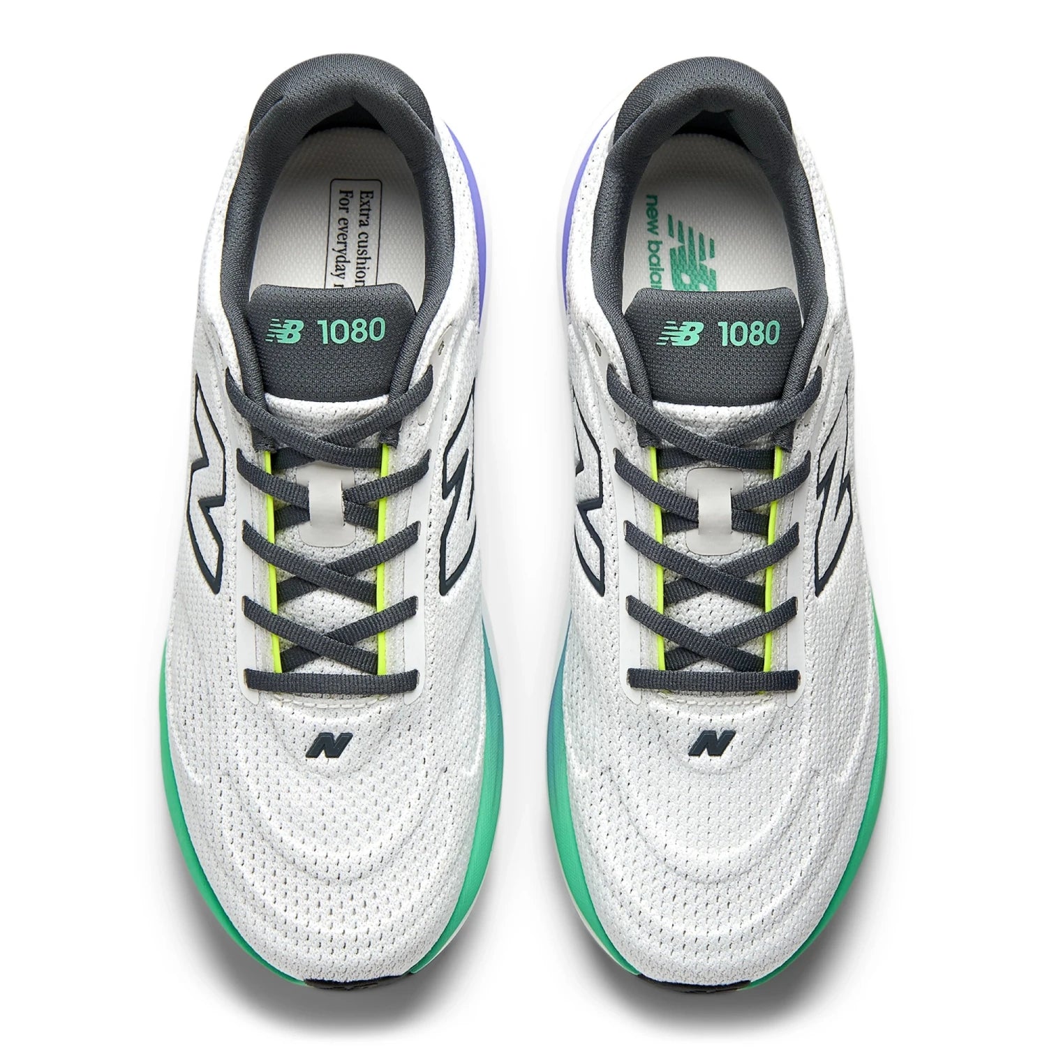 NEW BALANCE MEN'S 1080 V15 SEA SALT/LIME RUNNING SHOES