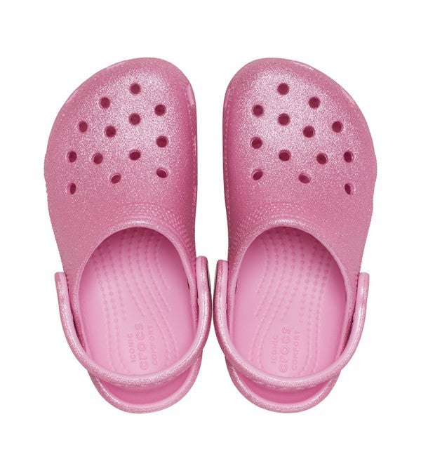Crocs Kid's Classic Pink Glitter Clogs
