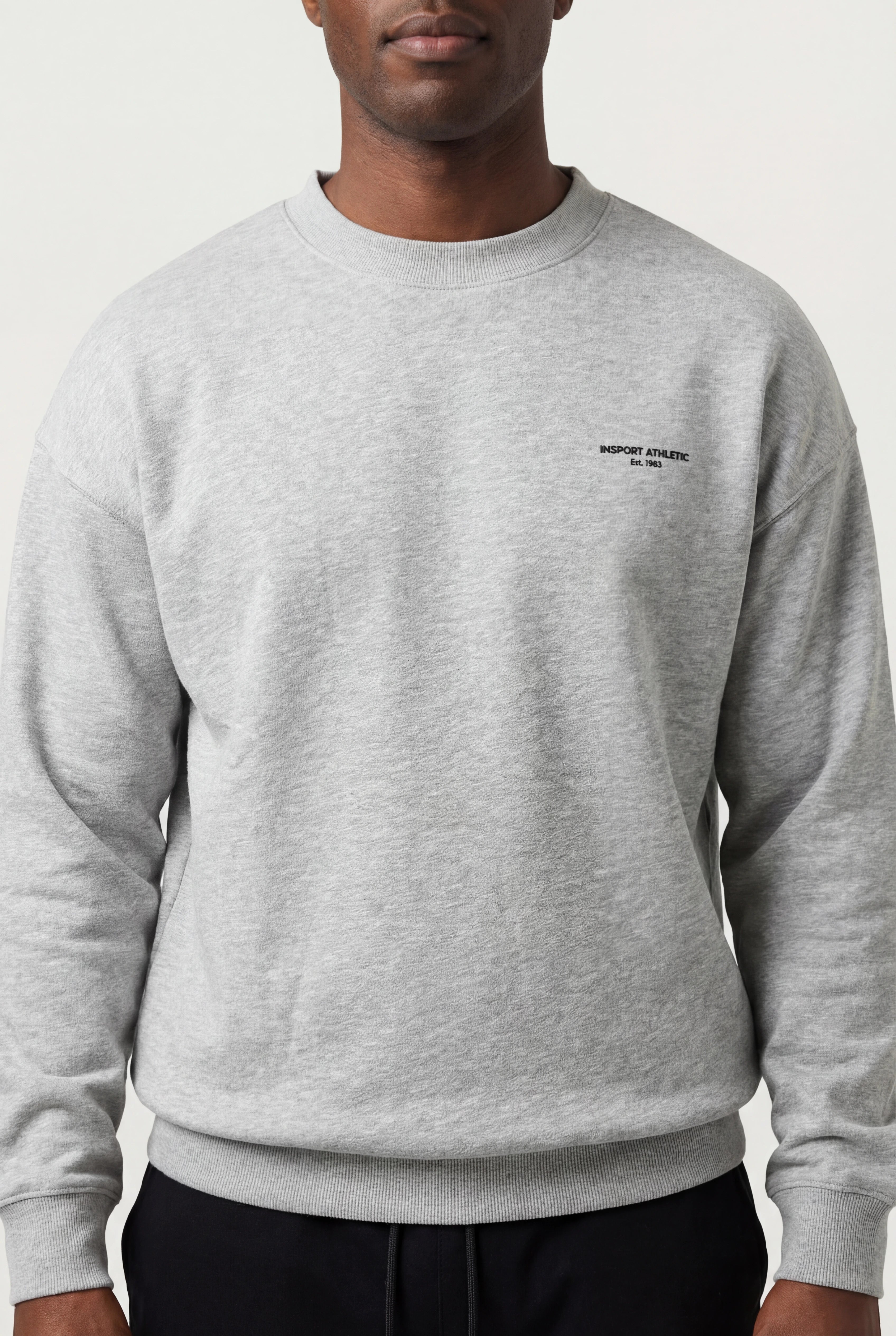 Insport Mens Easton Grey Marle Fleece Crew