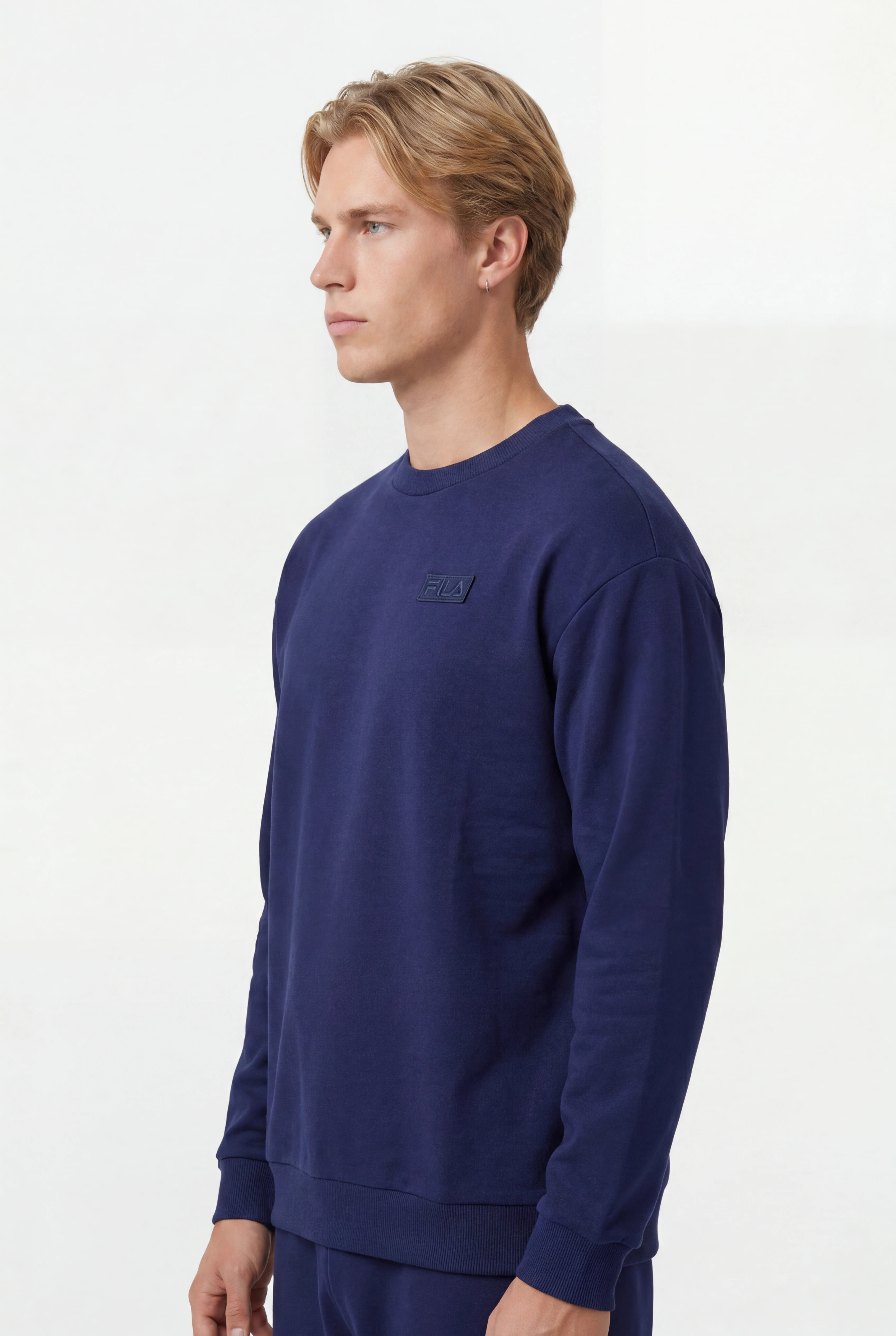 Fila Men's Byron Relaxed Crew Blue Sweatshirt
