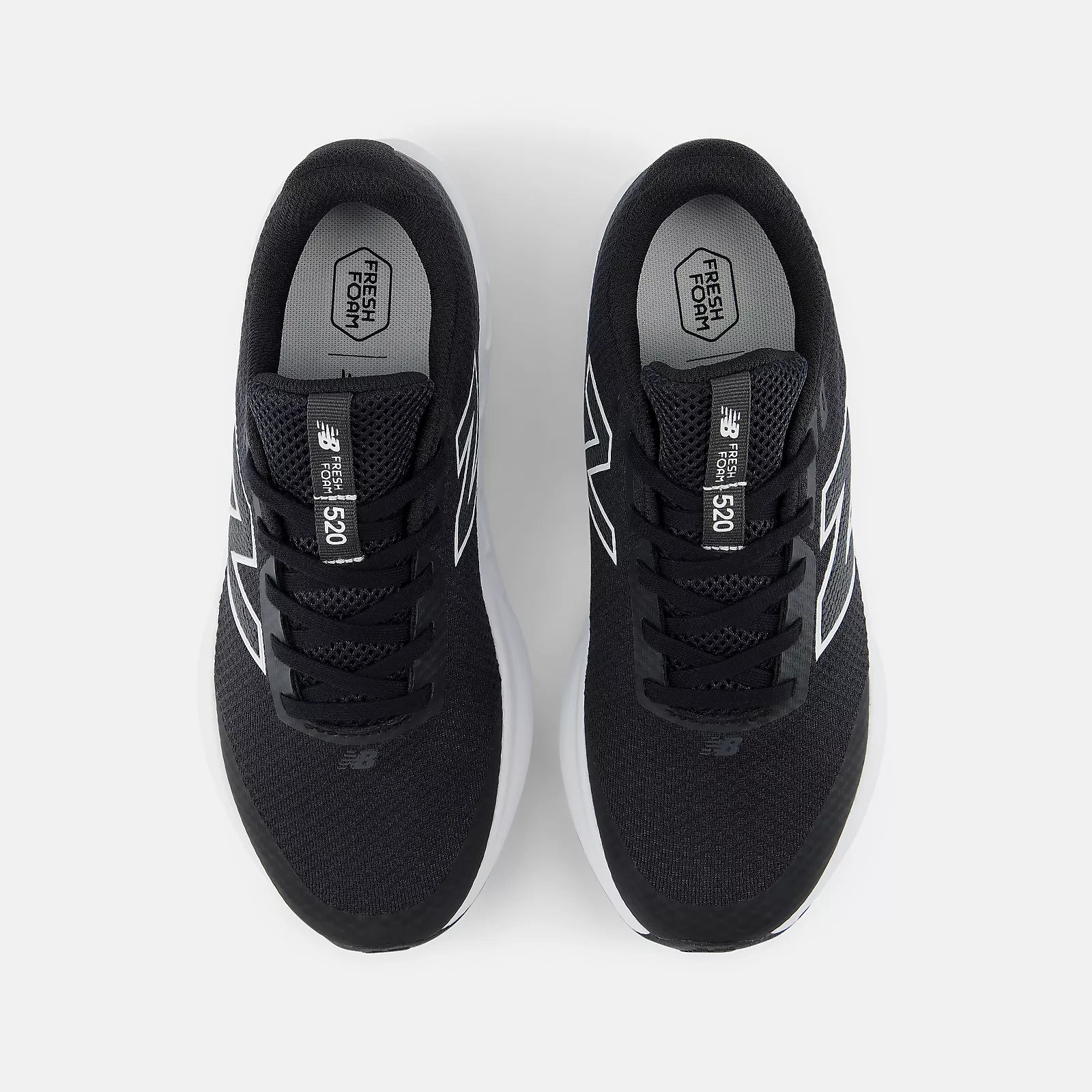 NEW BALANCE KID'S 520 BLACK/WHITE RUNNING SHOES