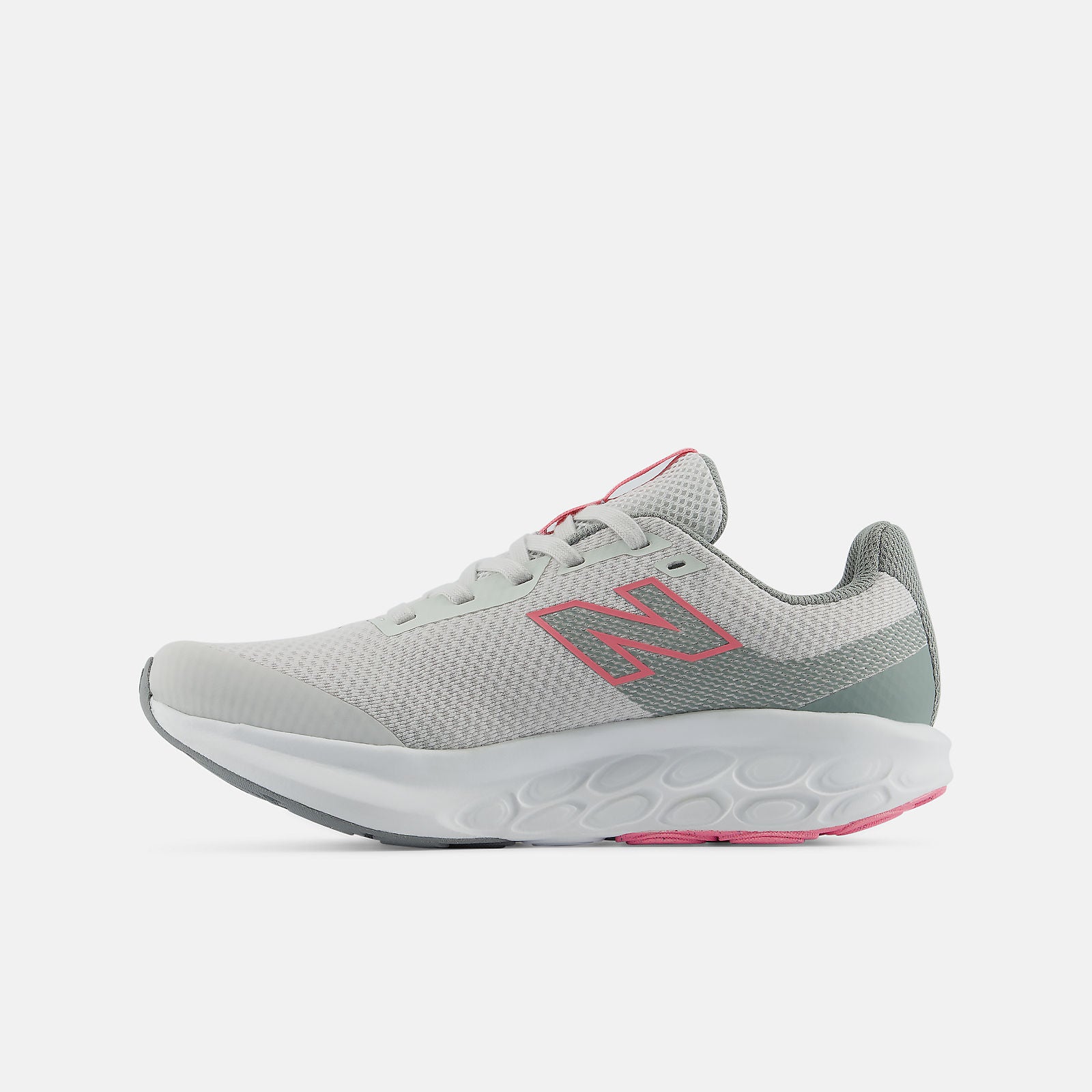 NEW BALANCE KIDS 520 LACE GREY/PINK RUNNING SHOES