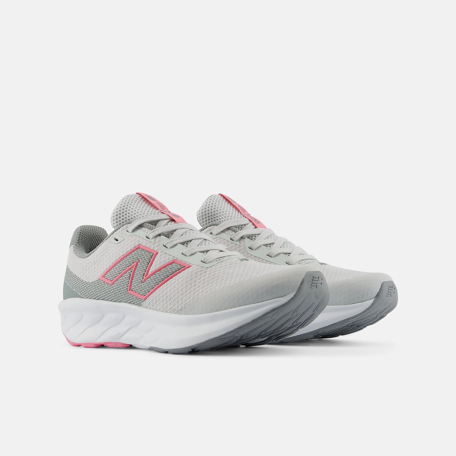 NEW BALANCE KIDS 520 LACE GREY/PINK RUNNING SHOES