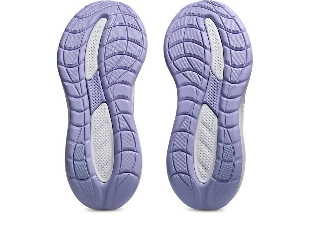 Asics Women's Cumulus 28 White/Bluebell Running Shoes (Width D)