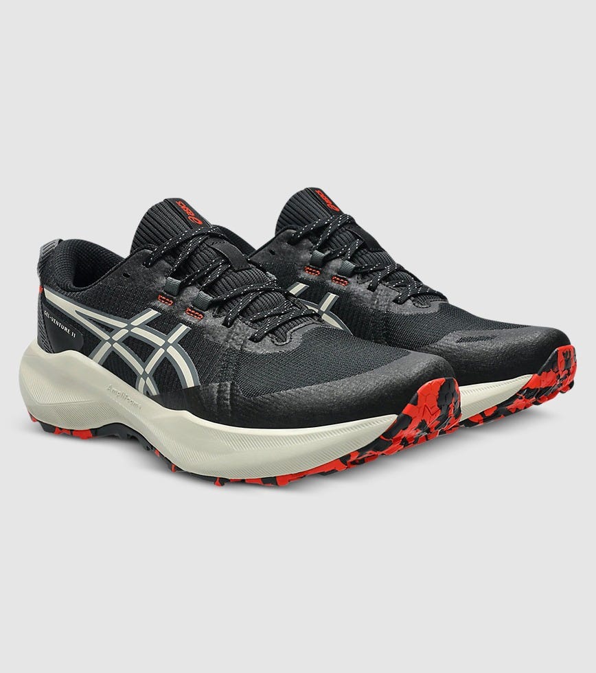 ASICS MEN'S VENTURE 11 BLACK/DUST TRAIL RUNNING SHOES EXTRA WIDE (4E)