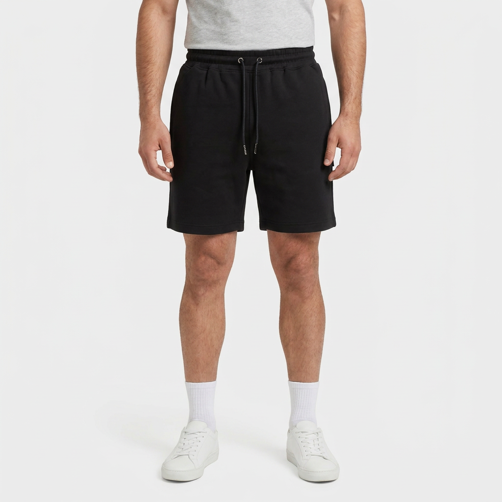 INSPORT mens Scuba short in black, front view on model