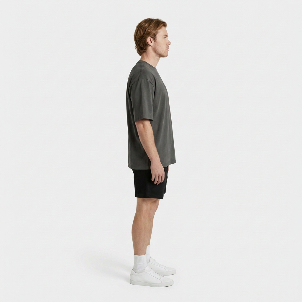 INSPORT mens Scuba tee in charcoal, side view