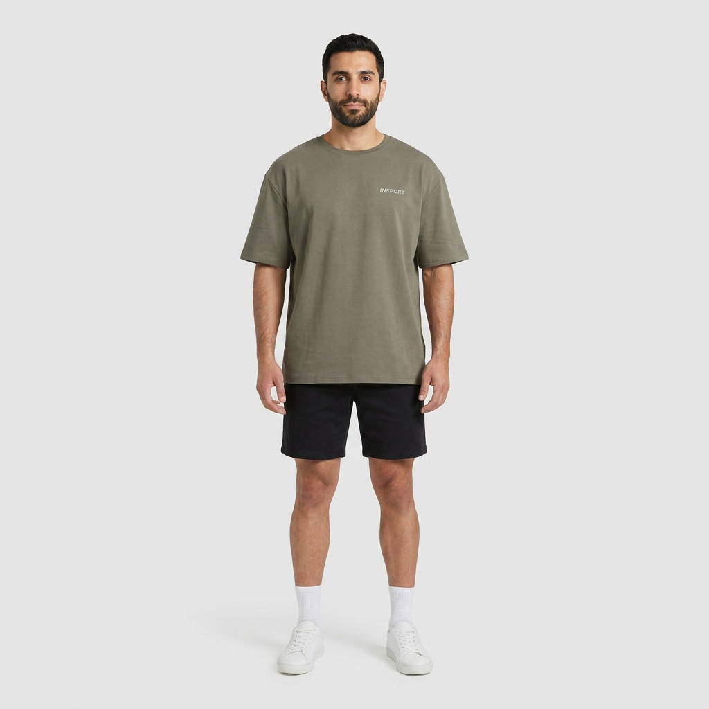 INSPORT mens Scuba tee in moss, front view
