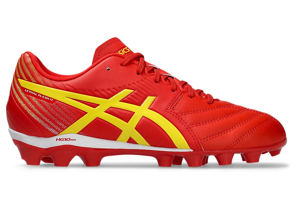 Asics Kid's Lethal Flash It 3 Gs Red/Yellow Football Boots
