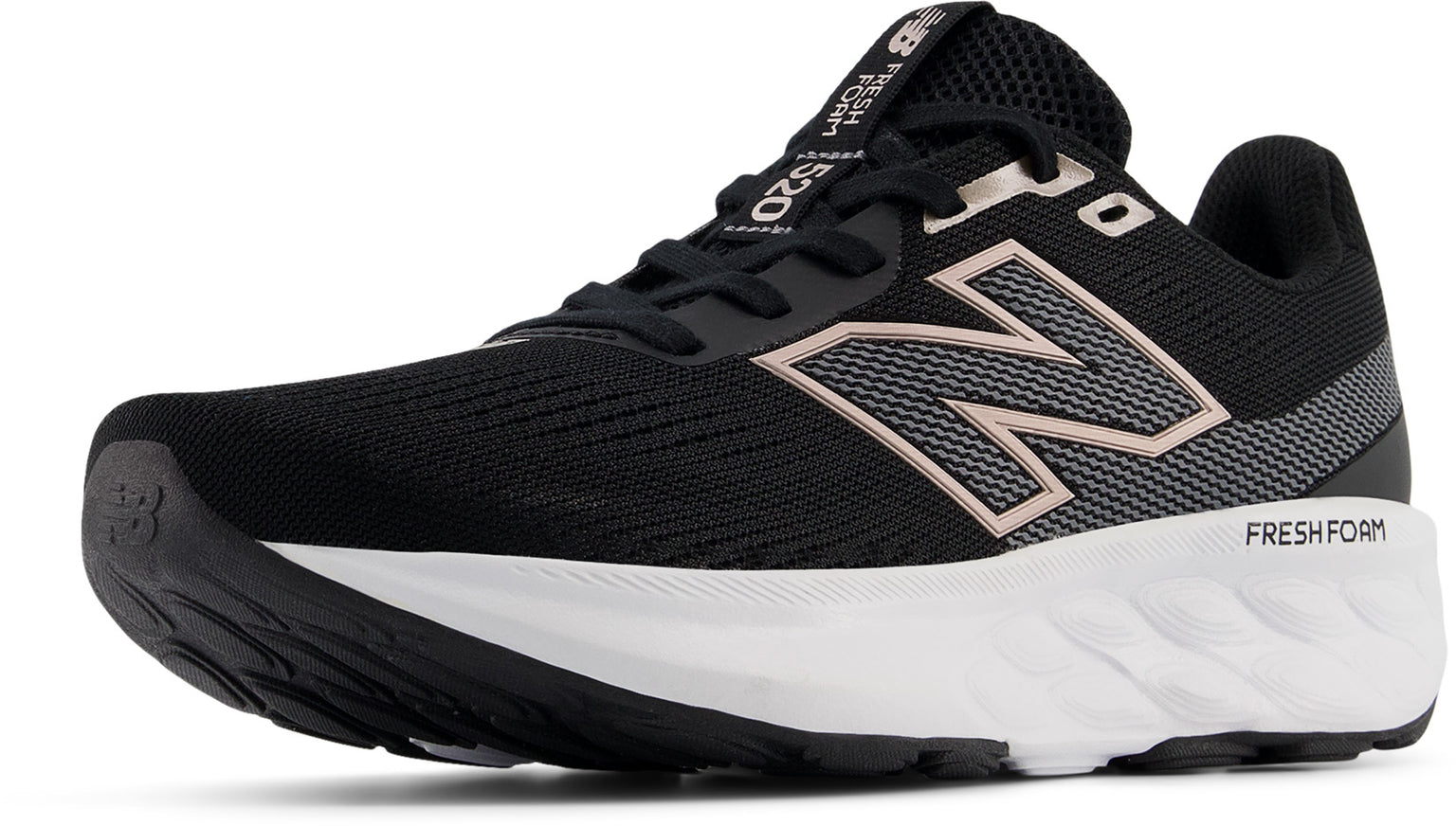 New Balance Women's 520 Fresh Foam V9 Black/White Running Shoes (Width D)
