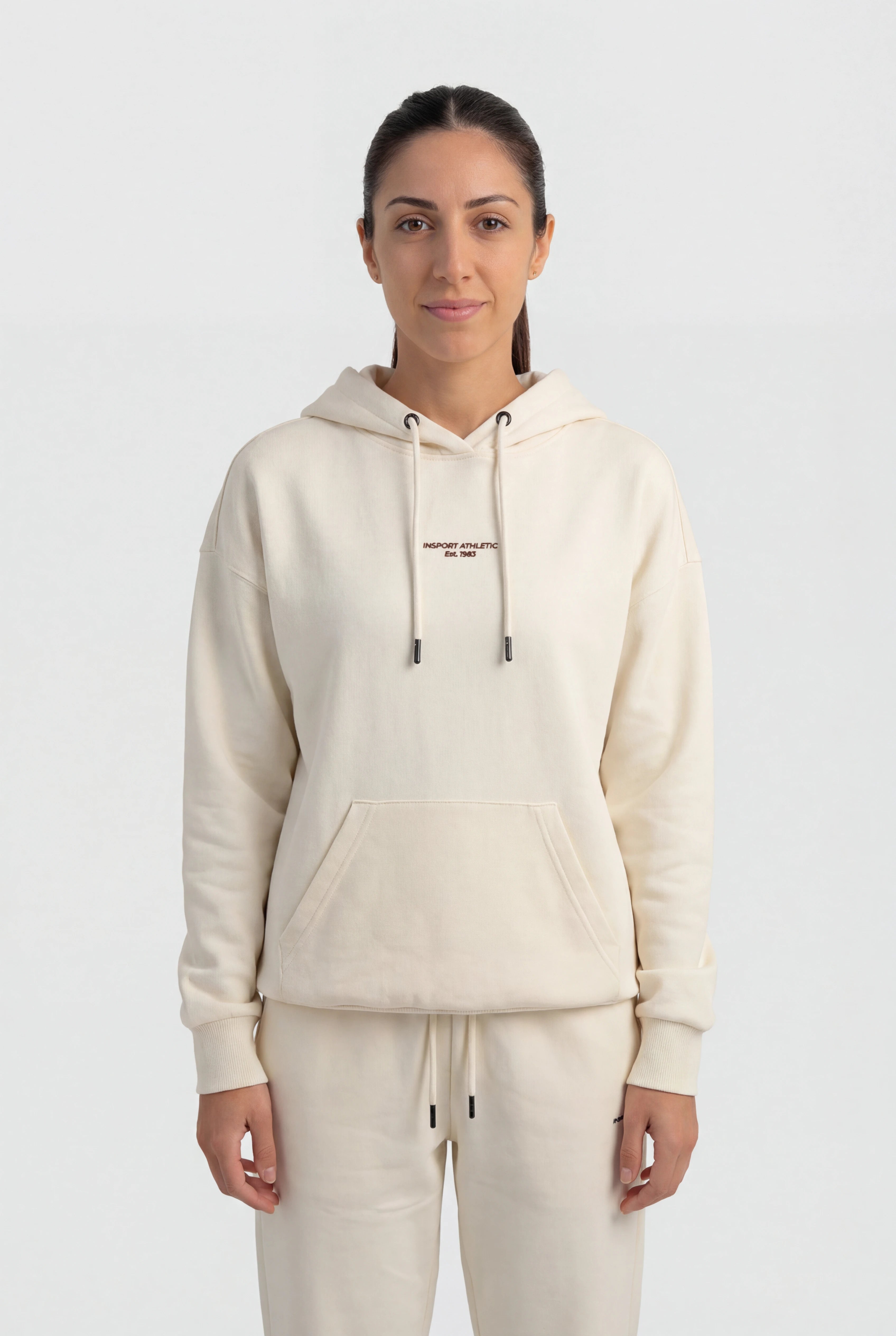 Insport Womens Mia Ivory Fleece Hoodie