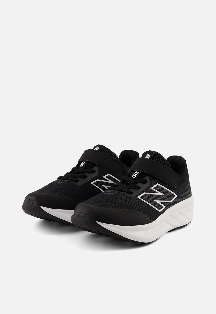 NEW BALANCE KID'S HOOK N' LOOP 520 BLACK/WHITE RUNNING SHOES