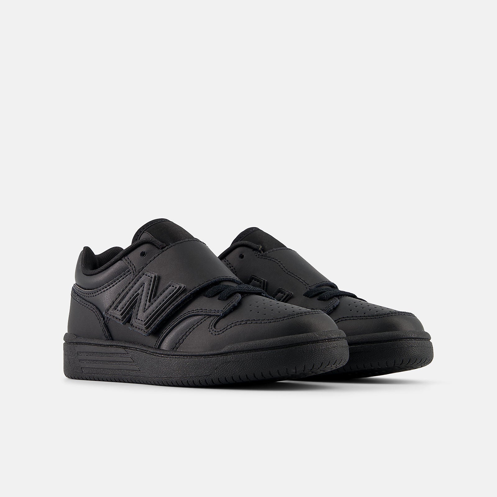 New Balance Kid's 480 Velcro Triple Black Shoe