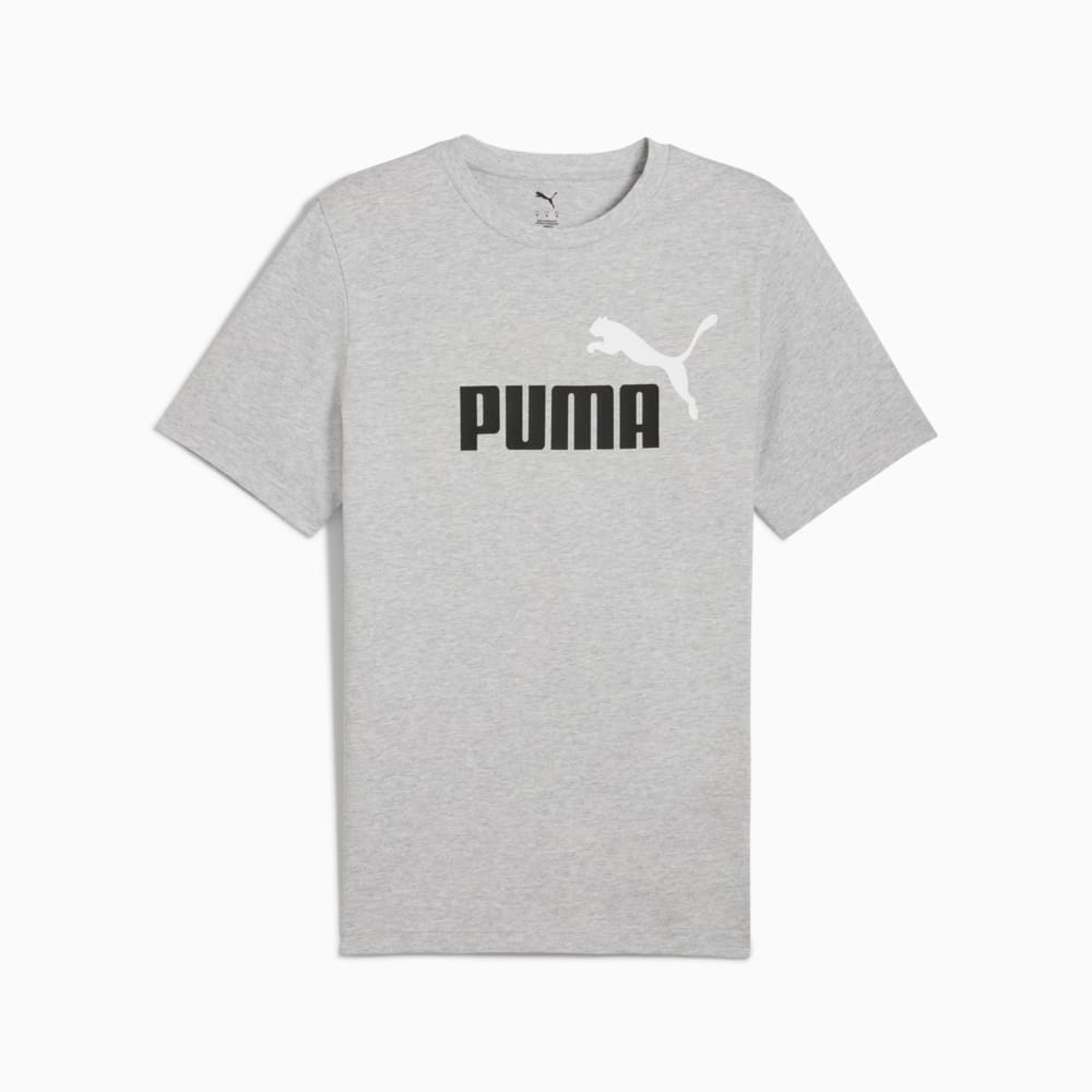Puma Men's Essentials 2 Colour Logo Grey Tee