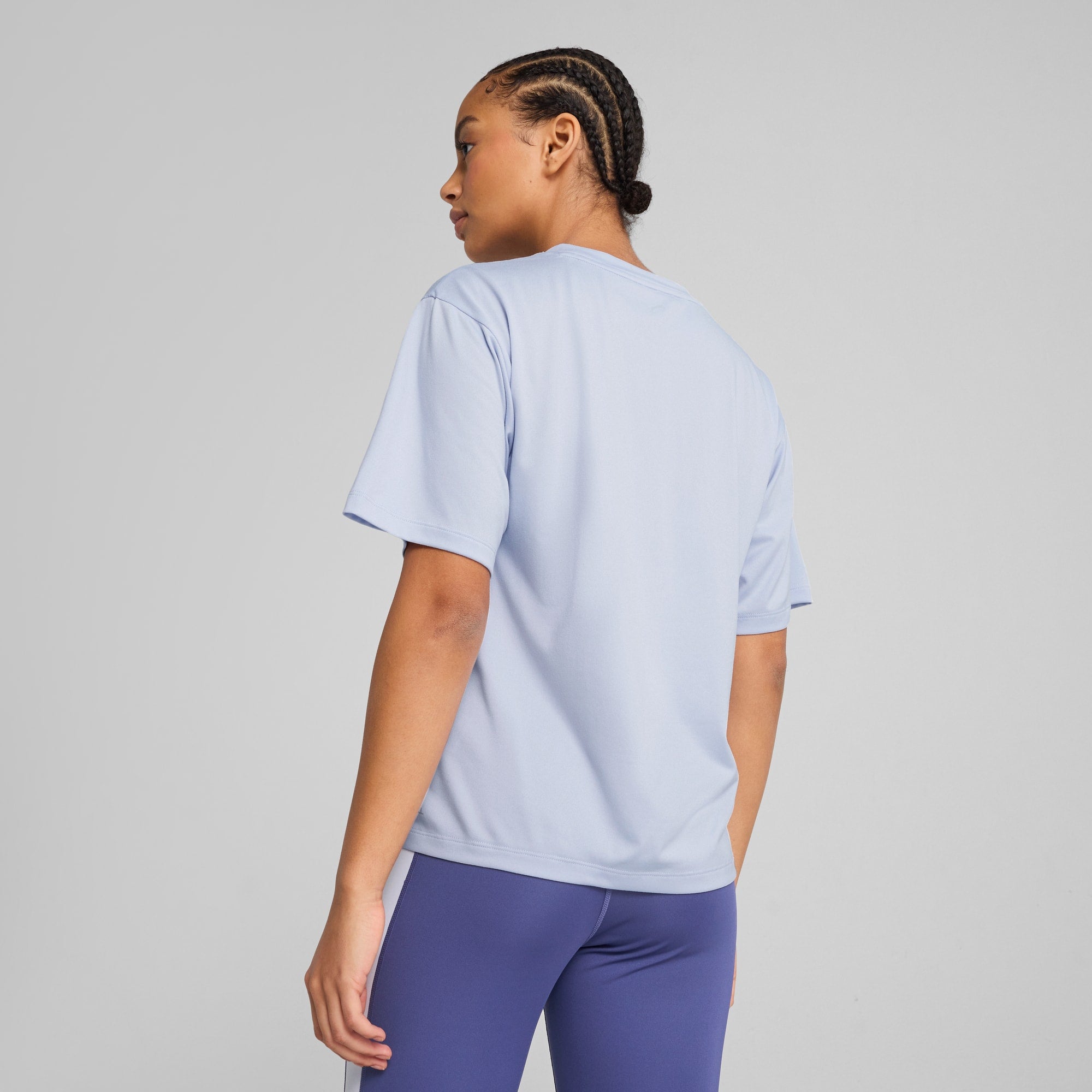 Puma Women's Train All Day Essentials Heather Blue Tee