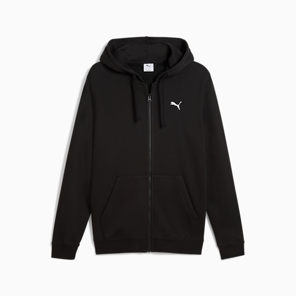 PUMA MEN'S ESSENTIALS FLEECE BLACK FULL ZIP JACKET