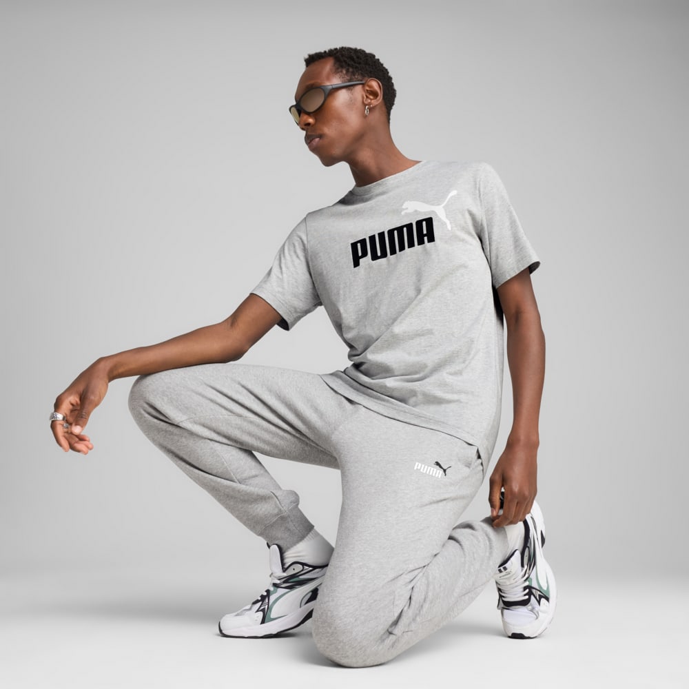 Puma Men's Essentials 2 Colour Logo Grey Tee