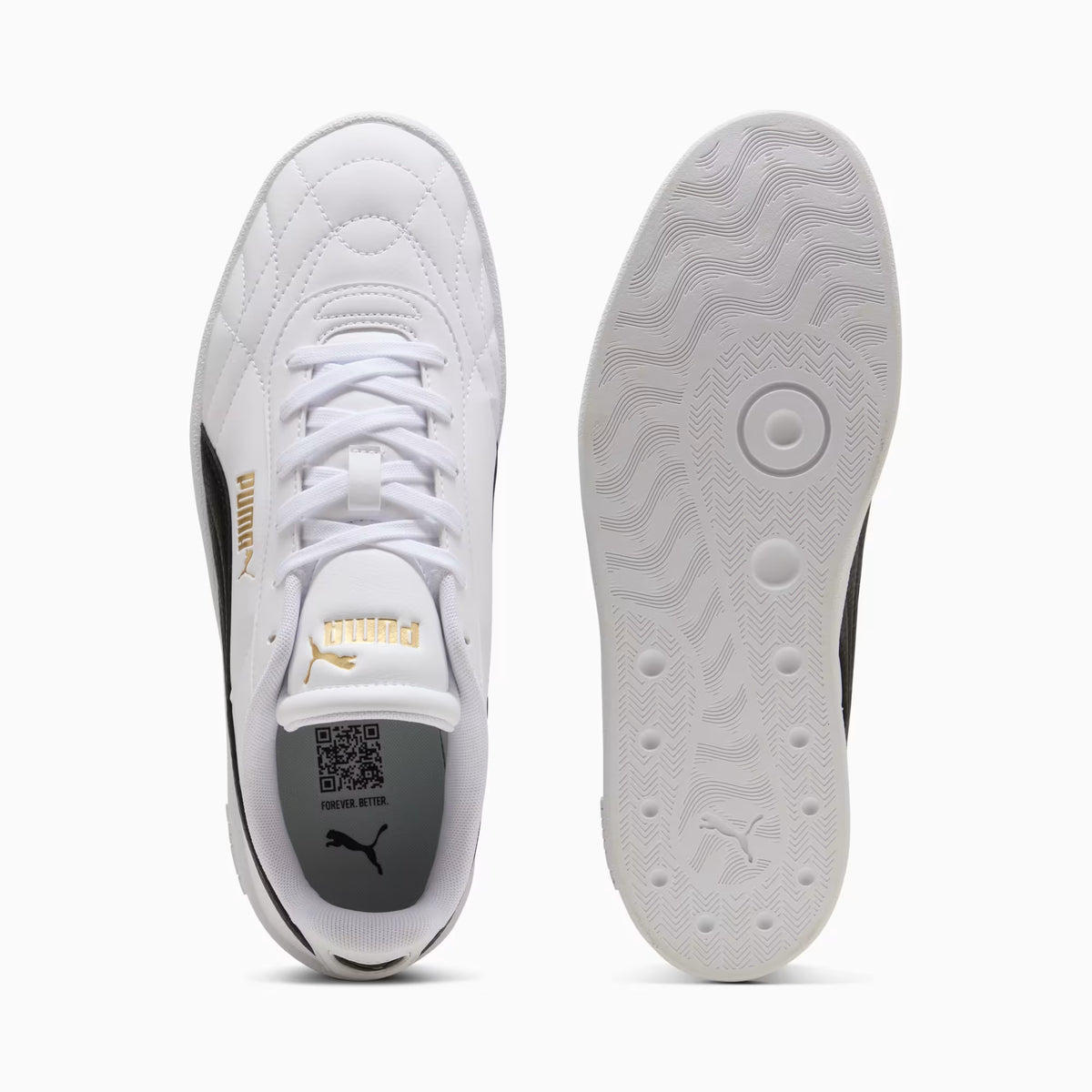 PUMA MEN'S CLUB II INDOOR WHITE/BLACK SNEAKER SHOES