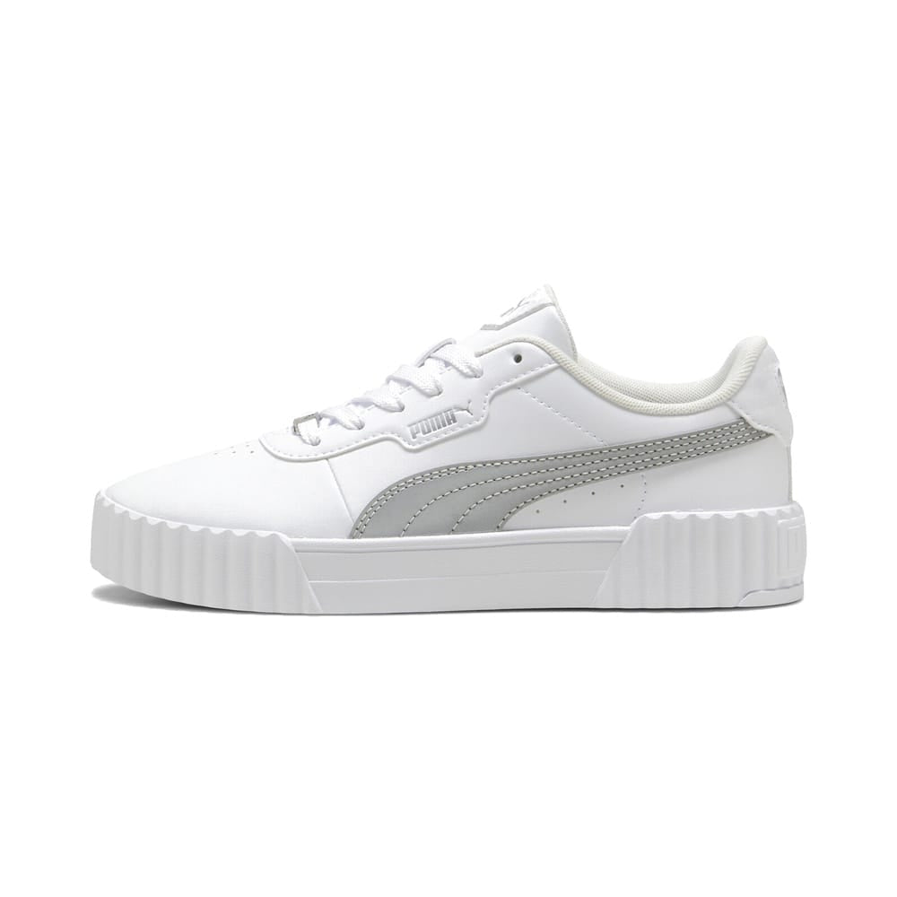 PUMA WOMEN'S CARINA 3.0 DAYINIGHT WHITE/SILVER SNEAKER SHOES