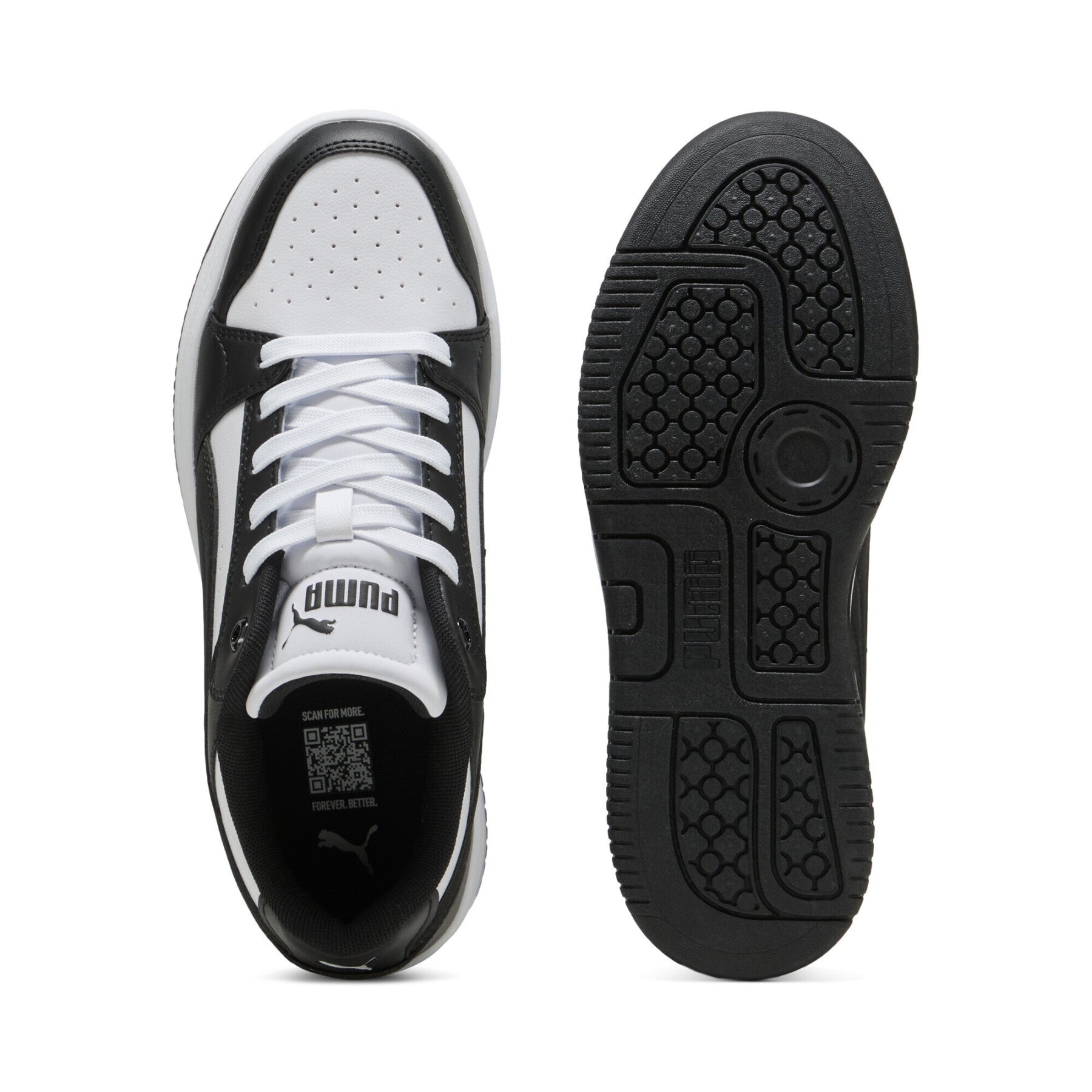 Puma Women's Rebound V6 Low White/Black Sneaker Shoes