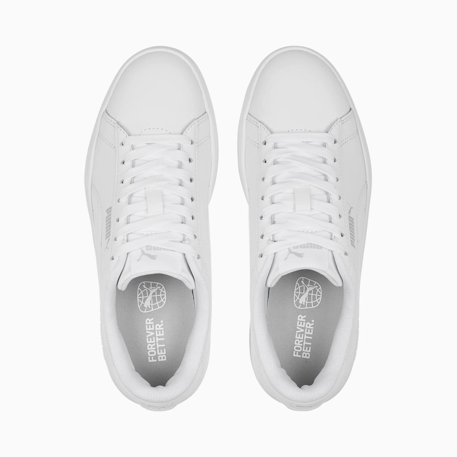 Puma Kid's Smash 3.0 Triple White Sneaker Shoes