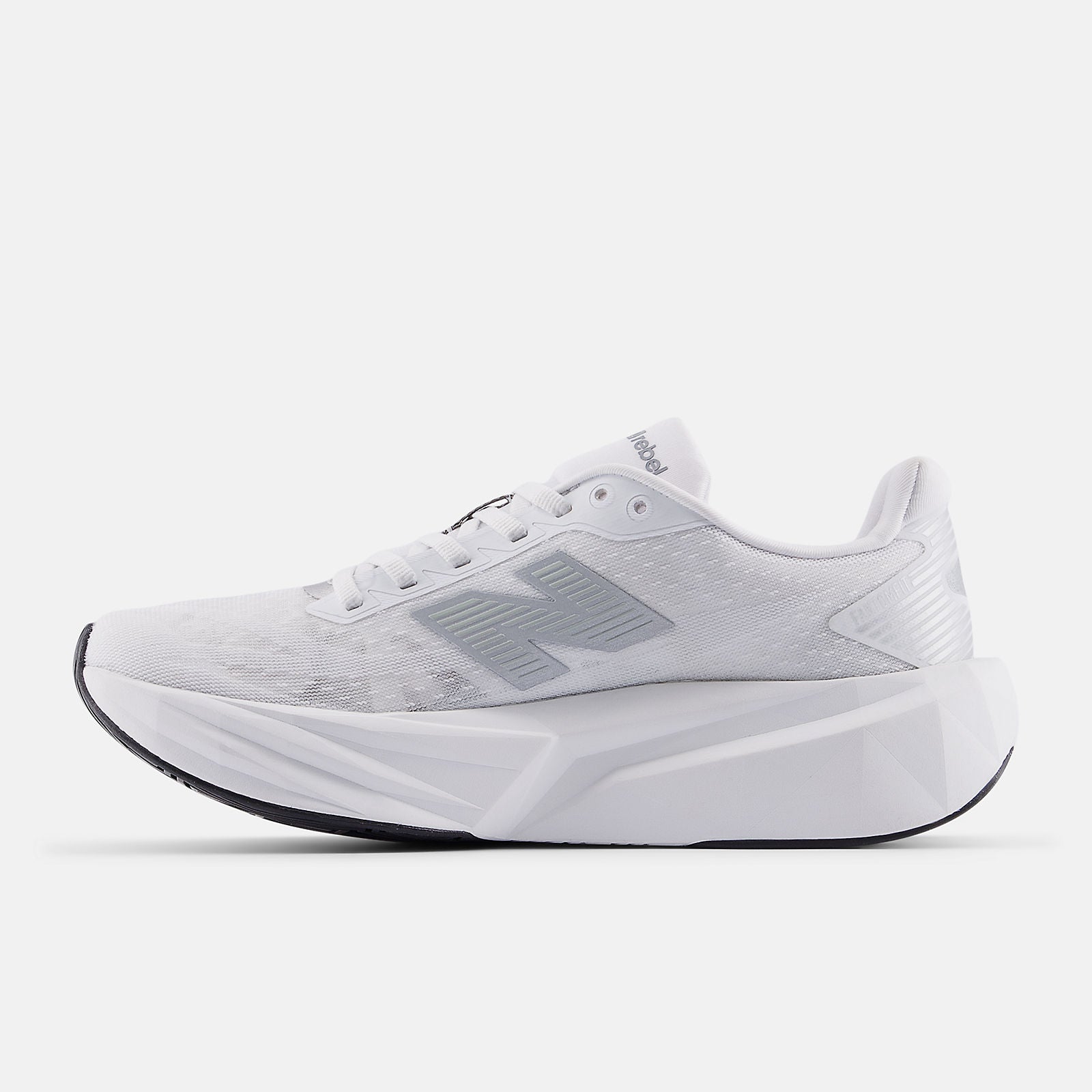 NEW BALANCE WOMEN'S FUELCELL REBEL V5 WHITE/SILVER RUNNING SHOES