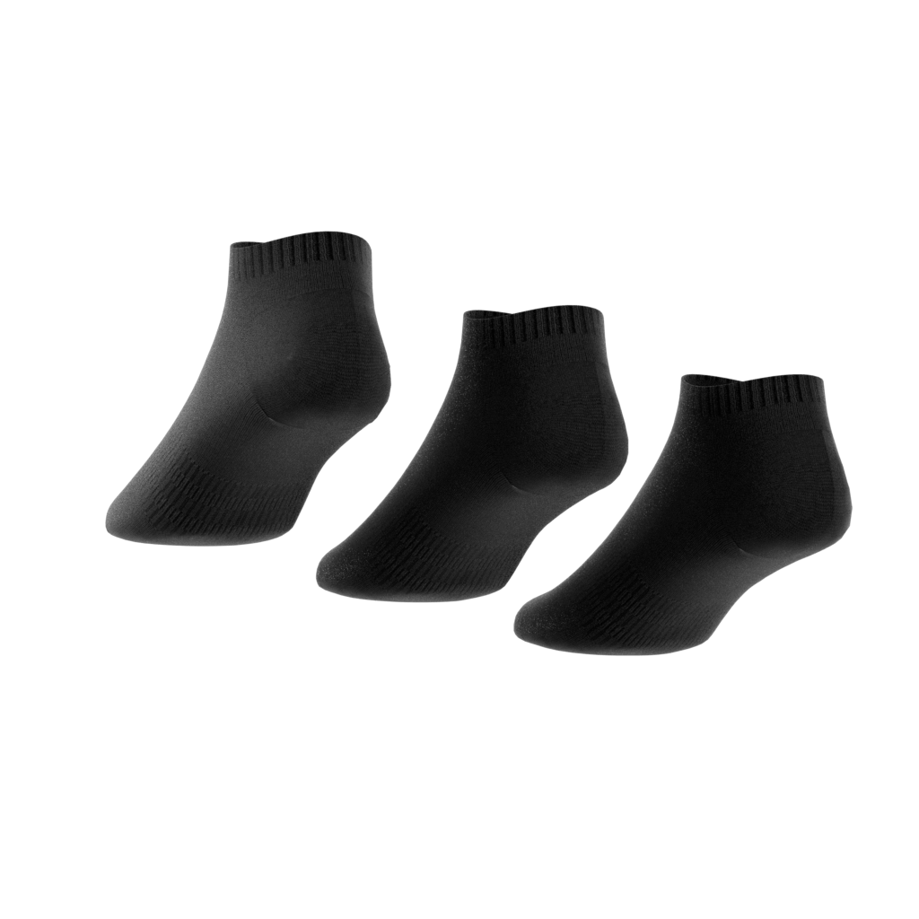 Adidas Unisex Cushioned Low-Cut Socks 3 Pairs Black Socks