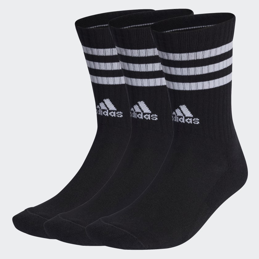 Adidas ADIDAS 3-STRIPE CREW 3 PAIRS BLACK SOCKS - INSPORT