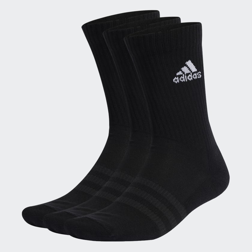Adidas ADIDAS CUSHIONED CREW 3 PAIRS BLACK SOCKS - INSPORT