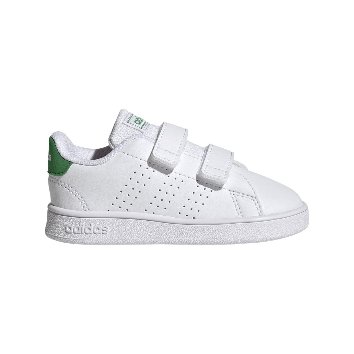 Adidas ADIDAS INFANT'S ADVANTAGE LIFESTYLE COURT TWO HOOK-AND-LOOP WHITE/GREEN SHOE - INSPORT