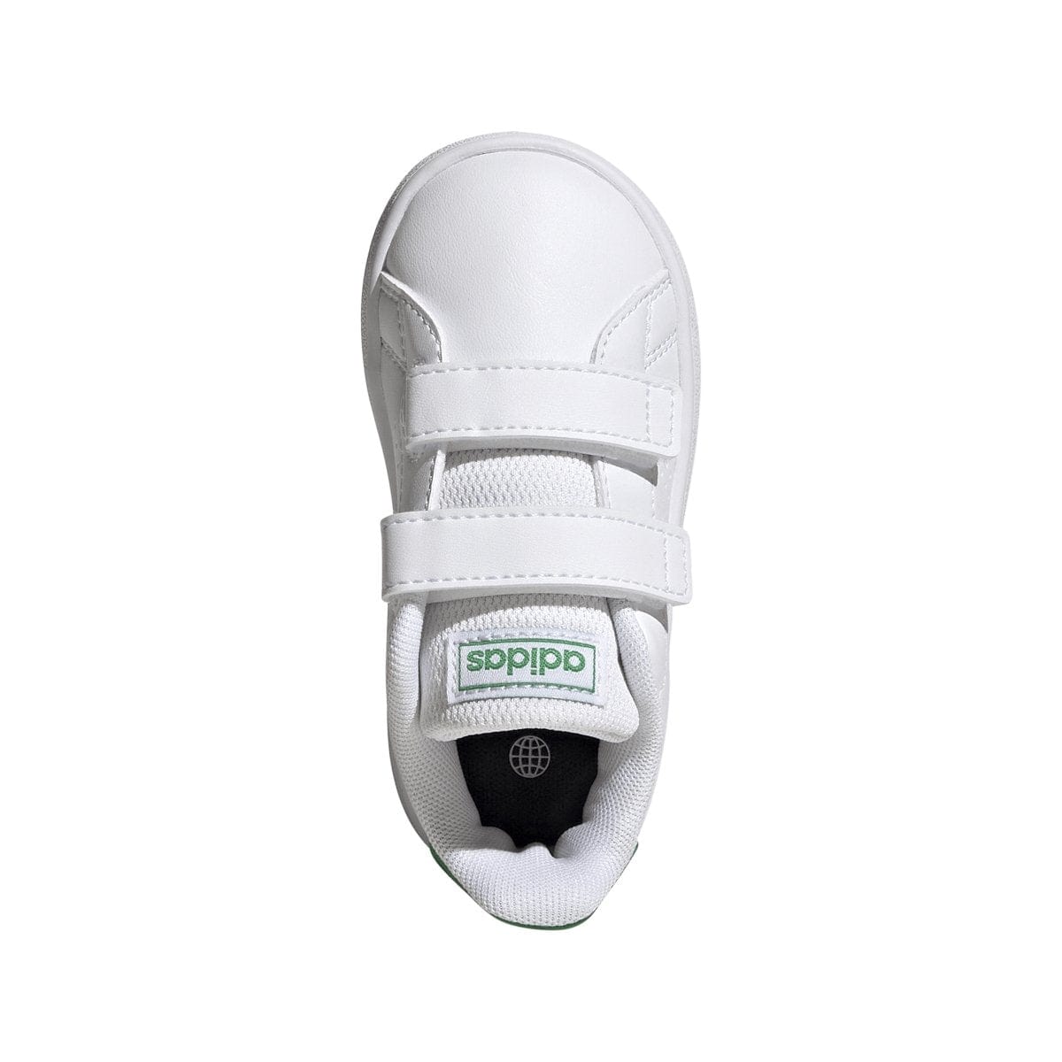 Adidas ADIDAS INFANT'S ADVANTAGE LIFESTYLE COURT TWO HOOK-AND-LOOP WHITE/GREEN SHOE - INSPORT