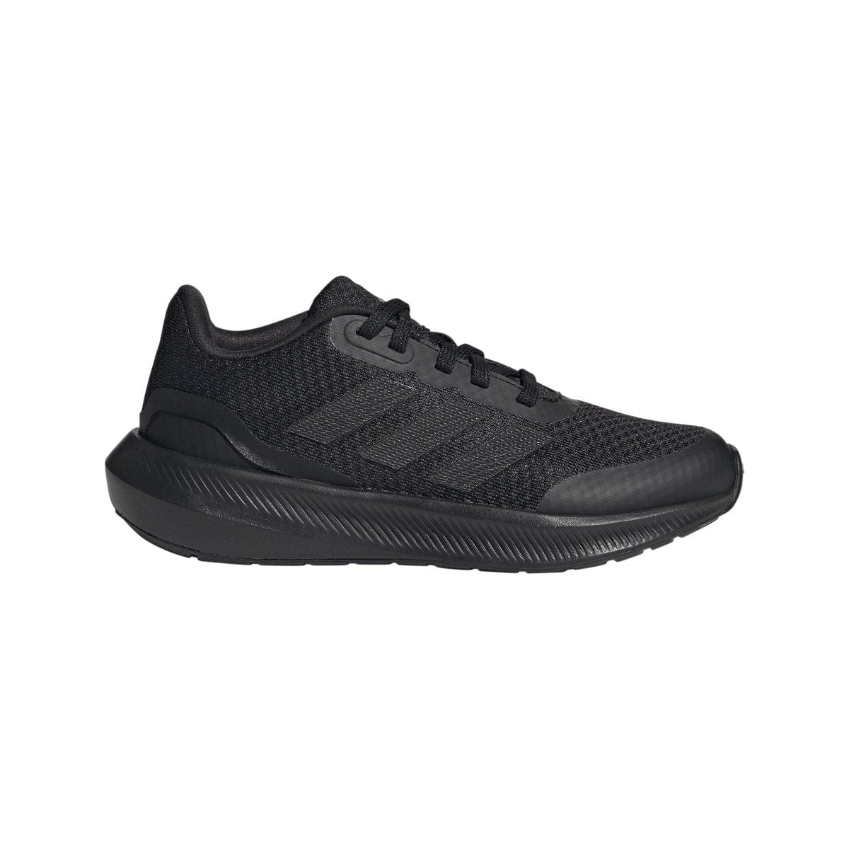 Adidas ADIDAS JUNIOR RUNFALCON 3 LACE TRIPLE BLACK RUNNING SHOES - INSPORT