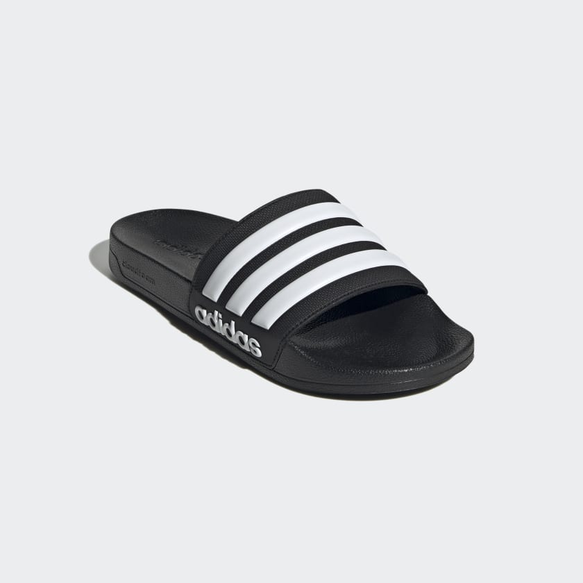 Adidas ADIDAS MEN'S ADILETTE BLACK/WHITE SHOWER SLIDES - INSPORT