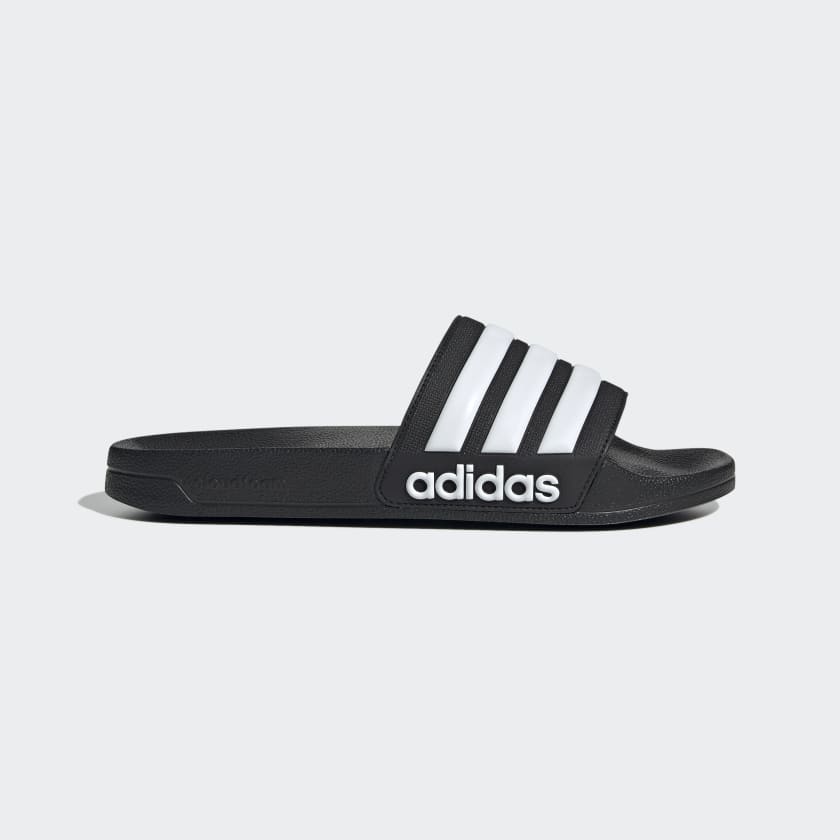 Adidas ADIDAS MEN'S ADILETTE BLACK/WHITE SHOWER SLIDES - INSPORT