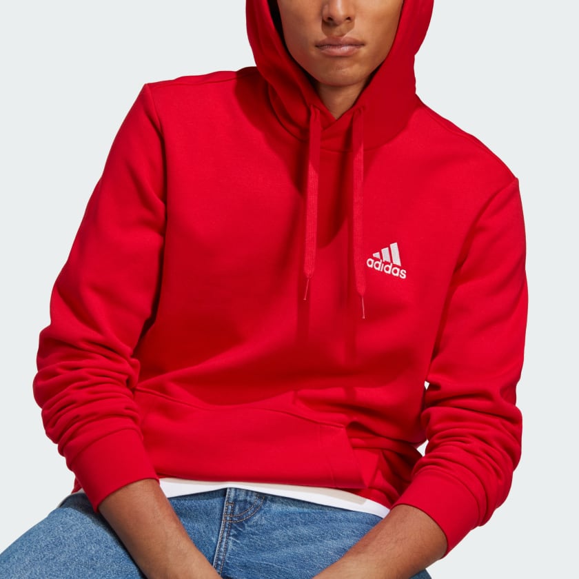 Adidas ADIDAS MEN'S FEELCOZY RED HOODIE - INSPORT