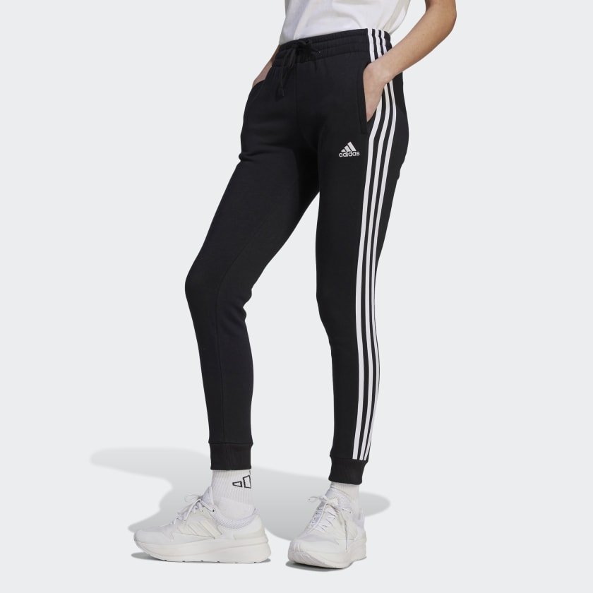 Adidas ADIDAS WOMEN'S 3-STRIPES FLEECE PANT BLACK/WHITE - INSPORT