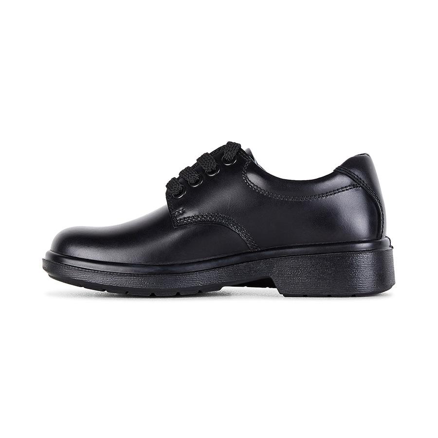 Clarks CLARKS JUNIOR DAYTONA TRIPLE BLACK LEATHER SHOE (WIDTH E) - INSPORT