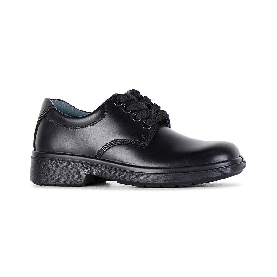 Clarks CLARKS JUNIOR DAYTONA TRIPLE BLACK LEATHER SHOE (WIDTH E) - INSPORT