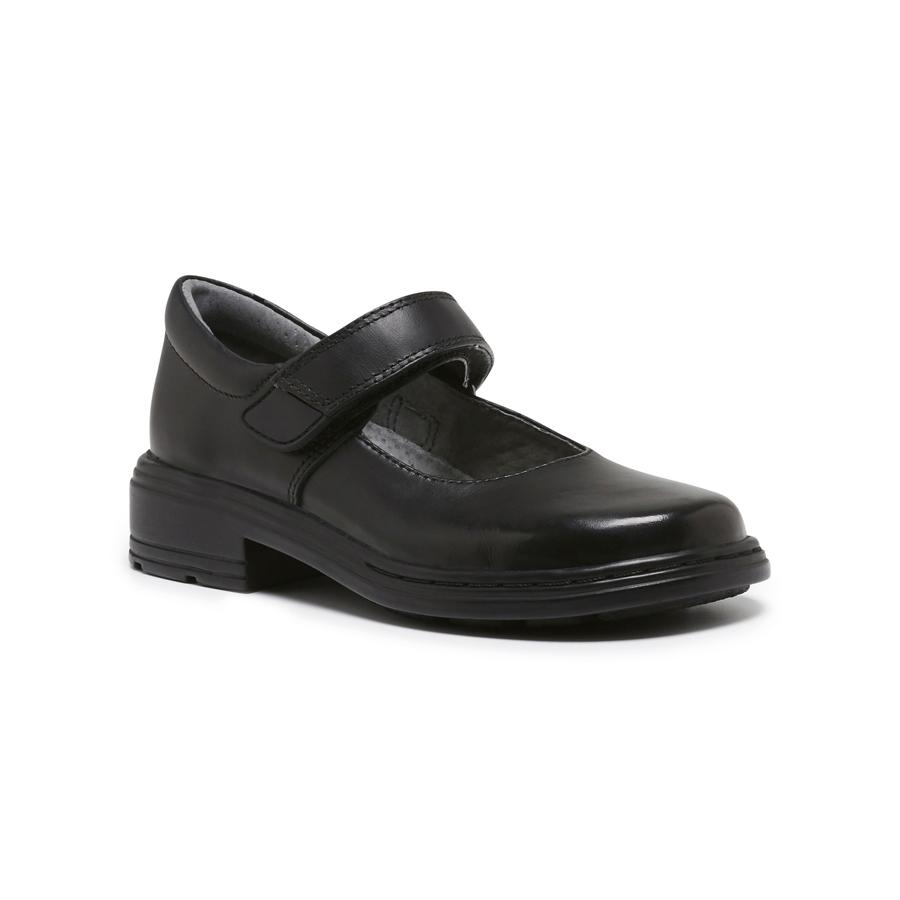 Clarks CLARKS JUNIOR INDULGE MARY JANE TRIPLE BLACK LEATHER SHOE (WIDTH E) - INSPORT
