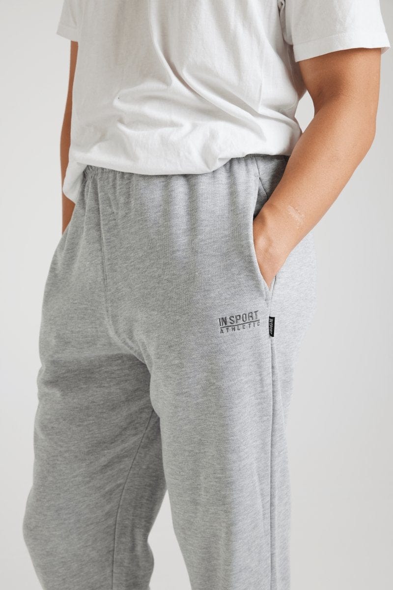 INSPORT INSPORT MEN'S ASPEN GREY TRACKPANTS (OPEN LEG) - INSPORT