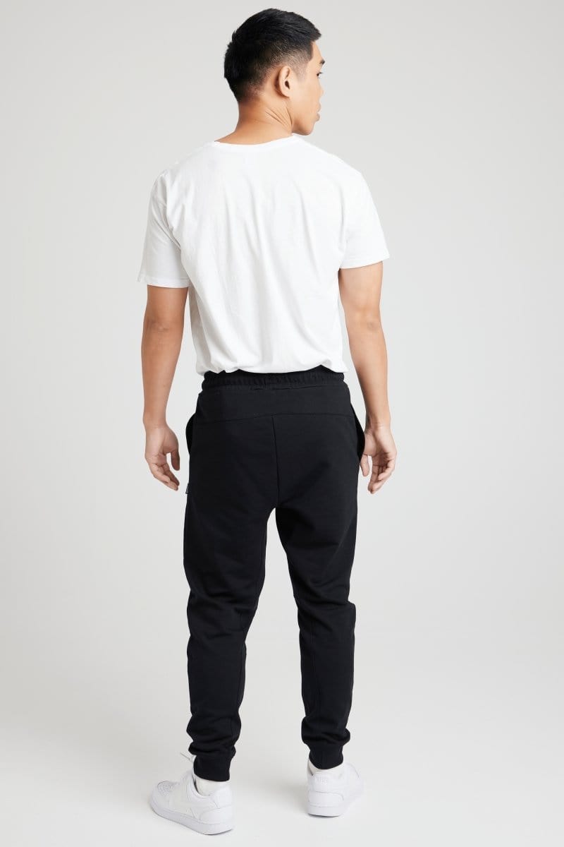 INSPORT INSPORT MEN'S BOSTON SLIM FIT BLACK TRACKPANTS - INSPORT