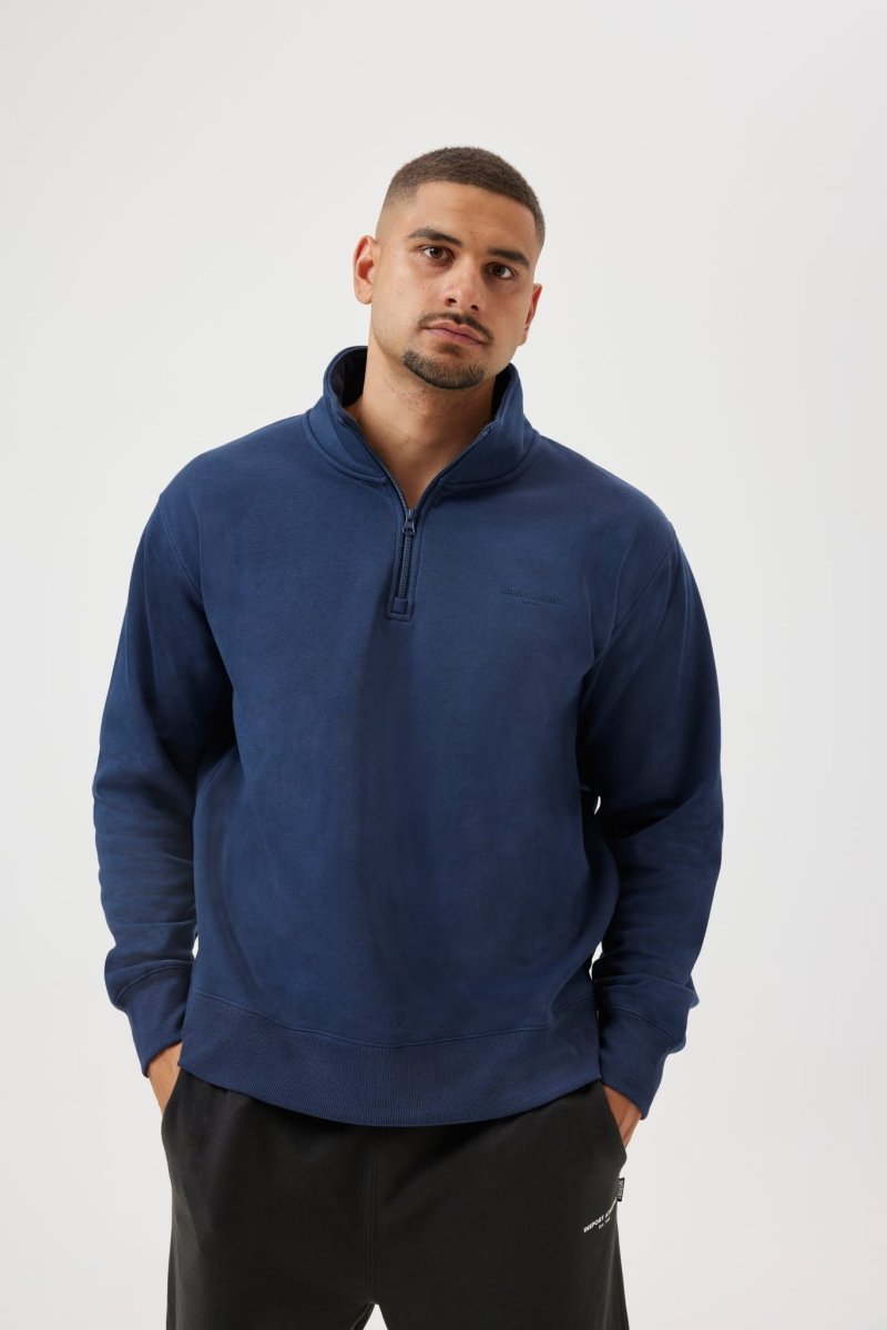 INSPORT INSPORT MEN'S QUARTER ZIP TOP NAVY - INSPORT
